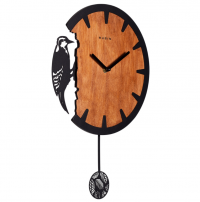 Миниатюра: Часы настенные круг д28см с маятником,дерево+металл,плавный ход Скандинавский дятел
