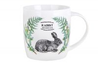 Миниатюра: Кружка 350мл фарфор бочка низкая Rabbit for good luck