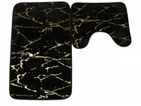 Миниатюра: Набор ковриков д/ванной 2шт 50*80см+40*50см Vagor полиэстр черный Blabar