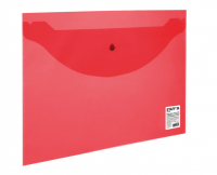 Миниатюра: Папка-конверт с кнопкой STAFF А4 до 100л,прозр. красная, 0,12 мм