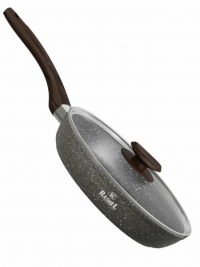 Миниатюра: Сковорода 22см лит. ал.,а/п,индукция, ст.кр. коричневый гранит