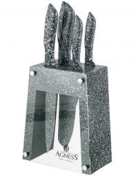 Миниатюра: Набор ножей Agness Монблан на пластик.подставке, 6пр.