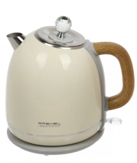 Миниатюра: Чайник эл. 1,7л.,1800Вт,двойные стенки нерж сталь/пластик,а/о при закипание и без,кремовый