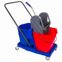 Миниатюра: Тележка уборочная 2-съемных ведра 23л., мех.отжим, пласт.каркас BRABIX