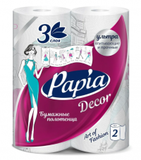Миниатюра: Полотенце бумажное PAPIA DECOR 3сл. 2рулона