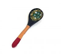 Миниатюра: Ложка дерев. салатная,сувенирная роспись Хохлома Чернушка