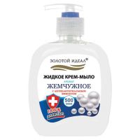 Миниатюра: Крем-мыло жидкое 500мл ЗОЛОТОЙ ИДЕАЛ Жемчужное, с антибактериальным эффектом, дозатор