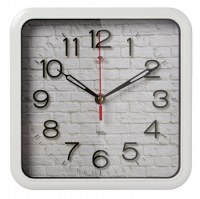 Миниатюра: Часы настенные квадрат 22*22см, плавный ход,корпус белый Фактура Рубин