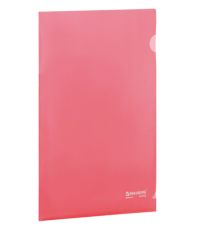 Миниатюра: Папка-уголок жесткая BRAUBERG красная 0,15мм, 221640