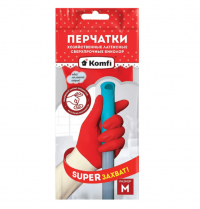 Миниатюра: Перчатки хоз. латексные М БИКОЛОР ПРОЧНЫЕ,бело-красные Komfi,ADM