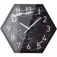 Миниатюра: Часы настенные Marble 30х30х4.5см цвет:черный,плавный ход