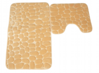 Миниатюра: Набор ковриков д/ванной 2шт 50*80см+40*50см Stenar микрофибра бежевый Blabar