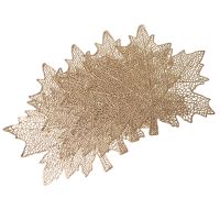 Миниатюра: Салфетки сервировочные на стол «Кленовый лист», 4 шт., d=38 см, золотые
