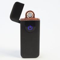 Миниатюра: Зажигалка электронная, спираль, сенсор, USB, черная, 7.9*3.1 см