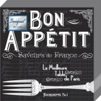 Миниатюра: Салфетки бумажные 24*24см 3-хслойные 25шт Bouquet de Luxe Вon appetit