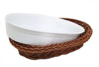 Миниатюра: Блюдо фарфор д/запекания/подачи с плетен подставк. P.L. Proff Cuisine
