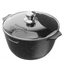 Миниатюра: Кастрюля лит.ал 5л АП Гранит black Induction Pro