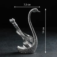 Миниатюра: Набор ложек на подставке Magistro «Серебряный лебедь», 7,5*5*14 см, цвет серебряный