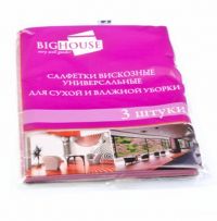 Миниатюра: Салфетка д/уборки 3шт 30*38см вискоза,универсал. Big House