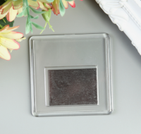 Миниатюра: Заготовка акрилового магнита 6,3*6,3 cм прозрачный (набор 2 детали+пакет)