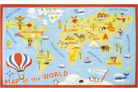 Миниатюра: Коврик интерьерный 80*133см World map, SUNSTEP