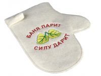 Миниатюра: Рукавица для бани Баня парит силу дарит ”Бацькина баня