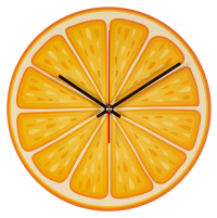 Миниатюра: Часы настенные круг д30см плавный ход, открытая стрелка Апельсин