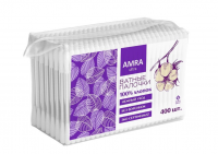 Миниатюра: палочки ватн Amra п/э 400шт/БумГр /12