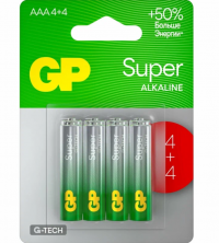 Миниатюра: Батарейка щелочная GP G-tech LR06 SUPER Alkaline 8шт в блистере
