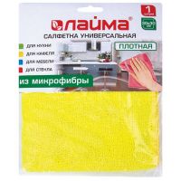 Миниатюра: Салфетка д/уборки 1шт 30*30см плотная микрофибра,универсал.,(желтая,зеленая,роз.) LAIMA