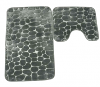 Миниатюра: Набор ковриков д/ванной 2шт 50*80см+40*50см Stenar микрофибра серый Blabar