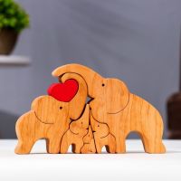 Миниатюра: Сувенир-пазл Семья слонов, 5 шт ,17х10 см