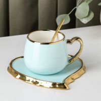 Миниатюра: Чайная пара 320мл керамика «Сердце»,блюдце 16,5см с ложкой,голубой