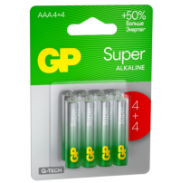 Миниатюра: Батарейка щелочная GP G-tech LR03 SUPER Alkaline 8шт в блистере
