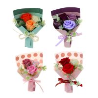 Миниатюра: Букет из мыльных лепестков, 20,5x13,5x7 см, 4 цвета, арт K-521