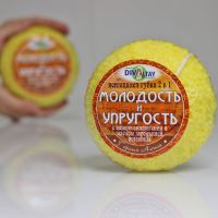 Миниатюра: Мочалка д/тела пенящаяся 2в1 МОЛОДОСТЬ И УПРУГОСТЬ пантогематоген