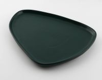 Миниатюра: Тарелка фарфор 28 х 22 см нестандартной формы Тёмно-зелёная