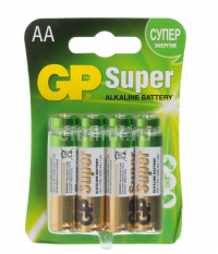 Миниатюра: Батарейка АА GP LR6 SUPER Alkaline 15A 8шт в блистере