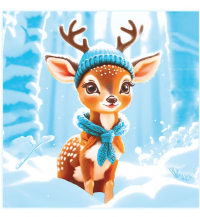 Миниатюра: Салфетки бумажные ГАРМОНИЯ ЦВЕТА Олененок, 1 слой, 24*24 см, 50 штук