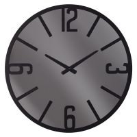 Миниатюра: Часы настенные круг д50см из металла,плавный ход,открытая стрелка,черный+зеркало Классика