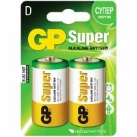 Миниатюра: Батарейка D GP LR20 SUPER ALKALINE щелочная 2шт в блистере