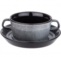 Миниатюра: Бульонница 15*10*6 с блюдцем Lefard Graphite