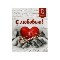 Миниатюра: Булавка малая Сердце, 4,5 см, цвет белый в золоте