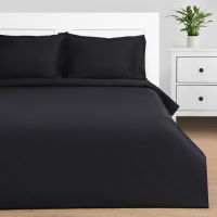 Миниатюра: КПБ 2сп. мако-сатин Этель Jet black 175*215см, 200*215см,50*70см-2шт, 114г/м2