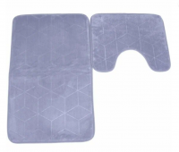 Миниатюра: Набор ковриков д/ванной 2шт 50*80см+40*50см Diamant микрофибра серый Blabar