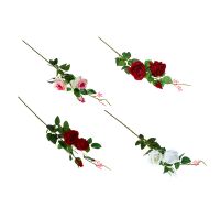 Миниатюра: Цветок искусственный в виде кустовой розы, 86 см, пластик, 4 цвета