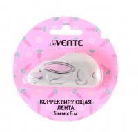 Миниатюра: Коррект. лента deVENTE 5мм* 6м Rabbit серый непрозр.корп.,фронтал.аппл.,блистер