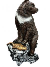Миниатюра: Садовая фигурка из гипса Медведь на камне 90см