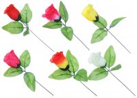 Миниатюра: Цветок искусственный в виде розы, 35-40 см, пластик, 4 цвета